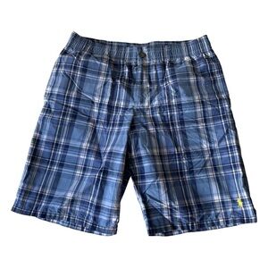 Ralph Lauren Blue Board Shorts with Classic Plaid Design